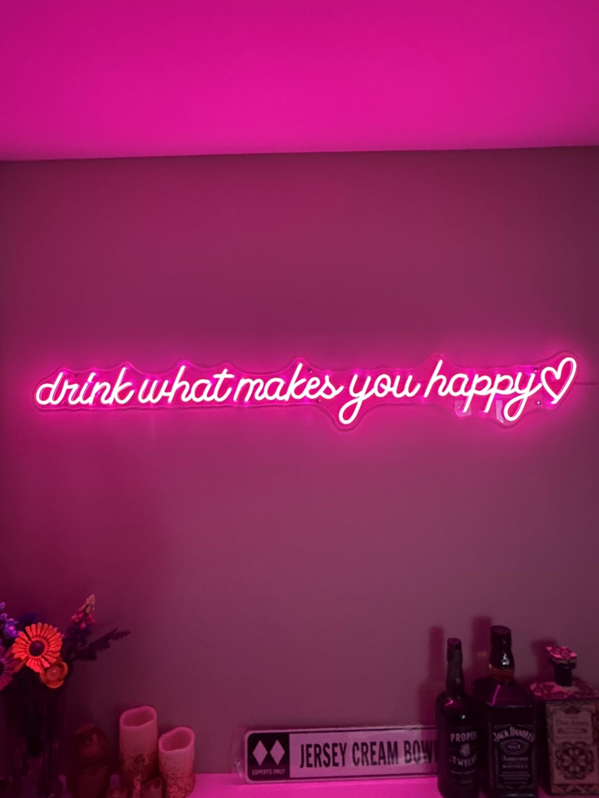 Bar neon sign install 60