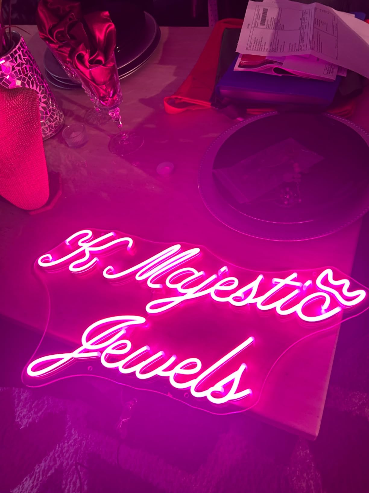Events neon sign install 112