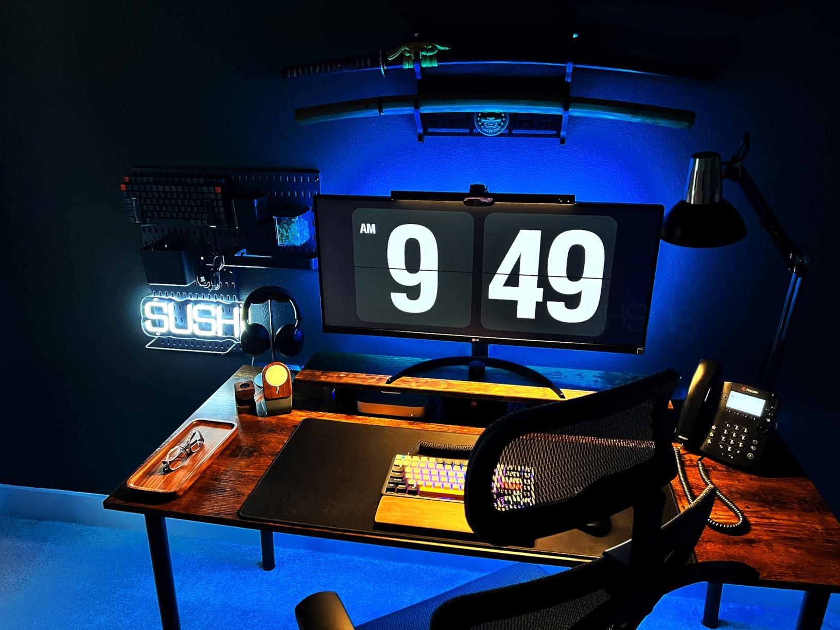 Gaming neon sign install 156