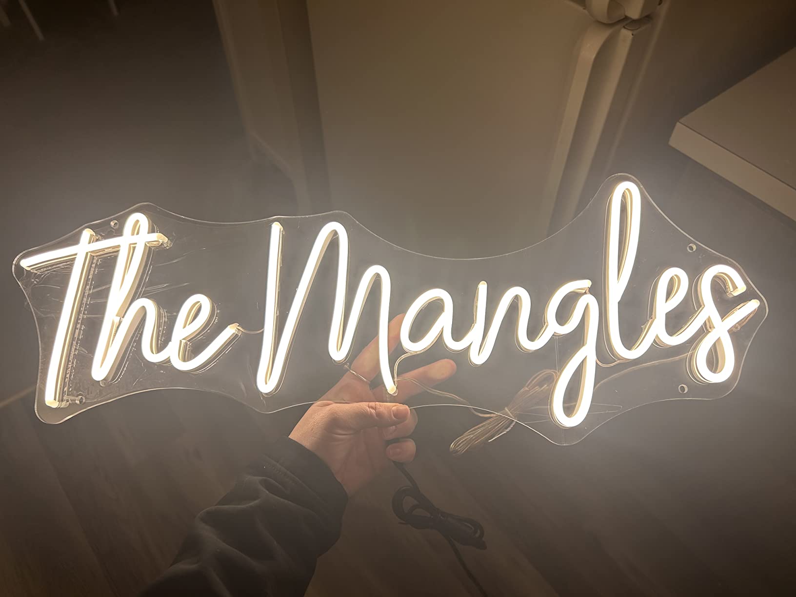 Wedding neon sign install 5