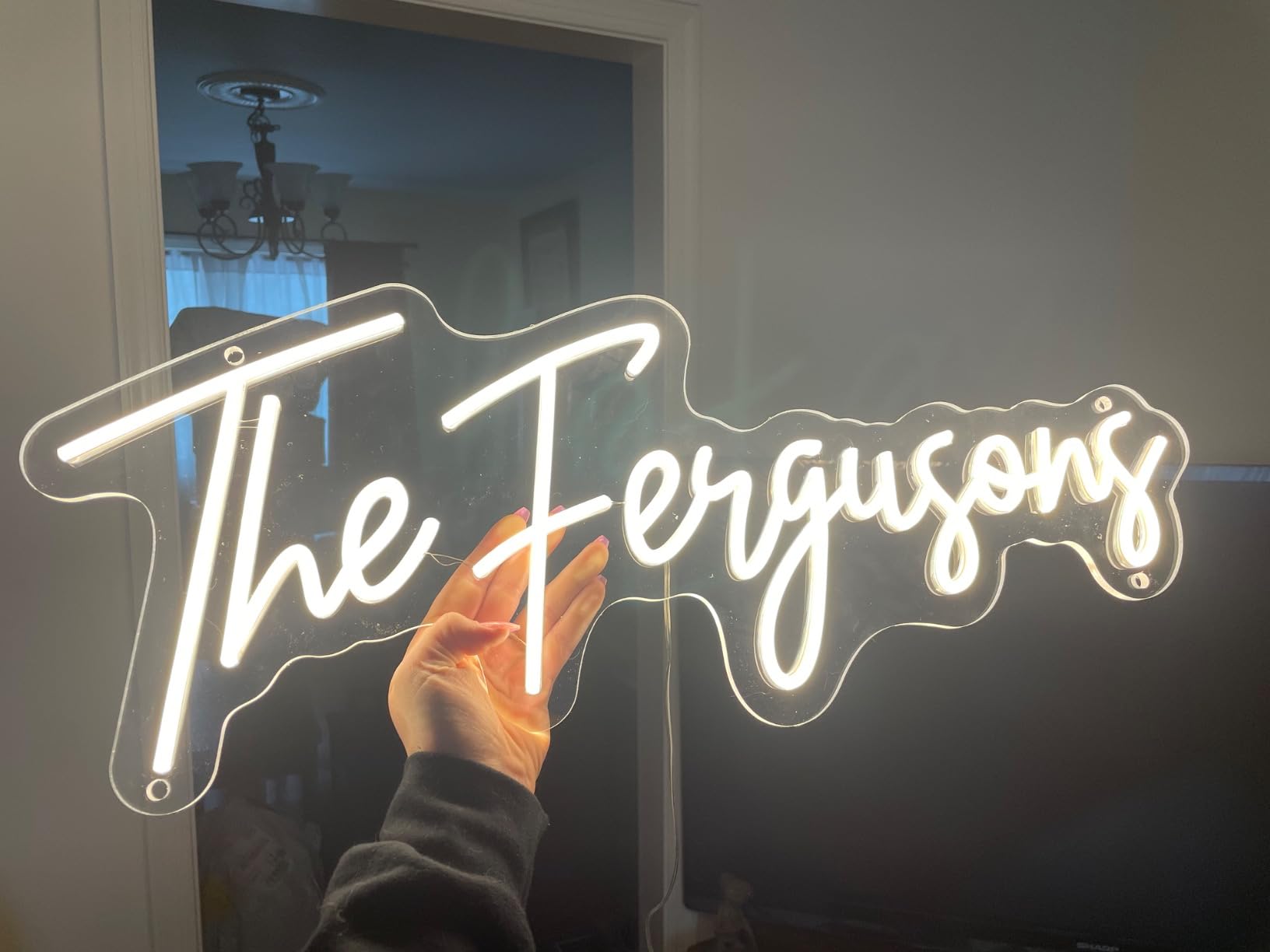 Wedding neon sign install 6