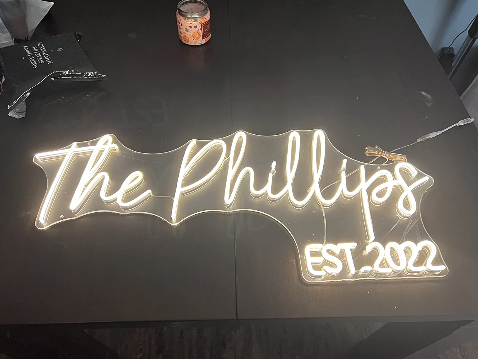 Wedding neon sign install 16