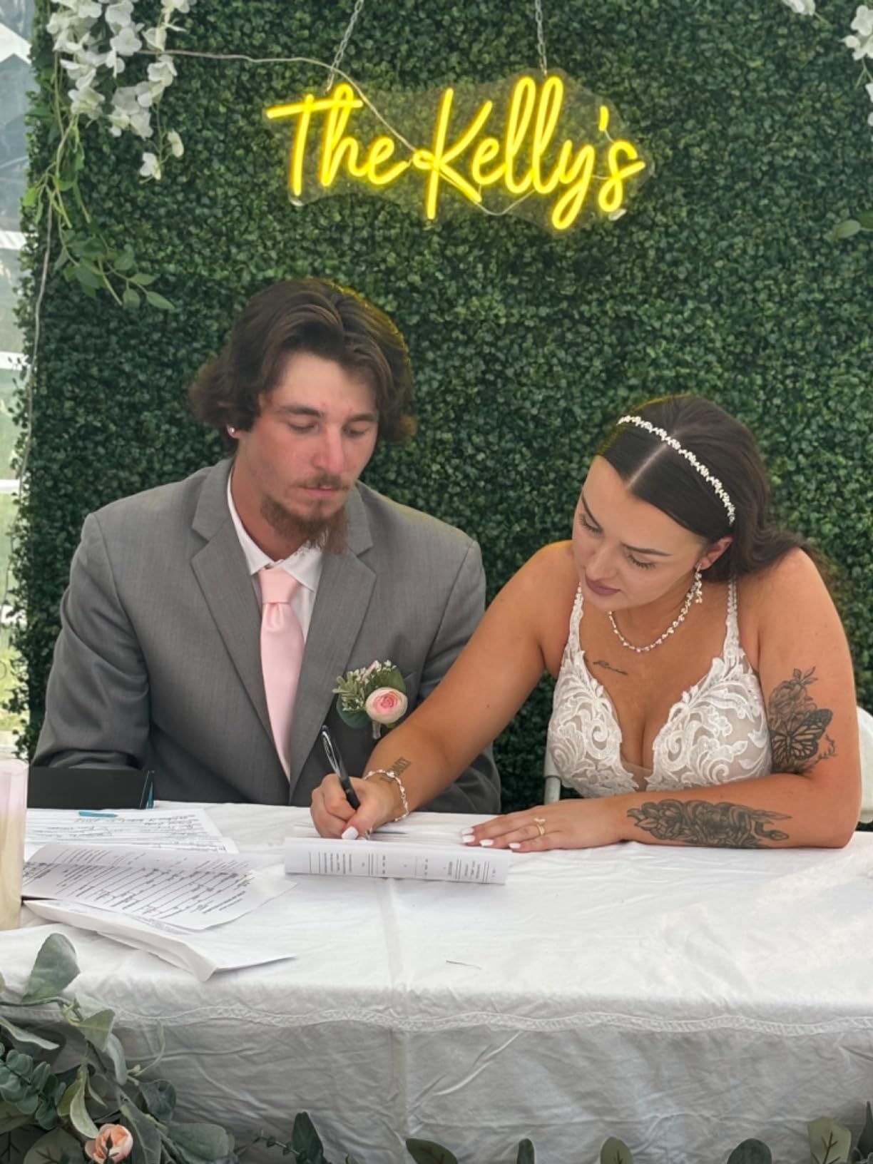 Wedding neon sign install 26