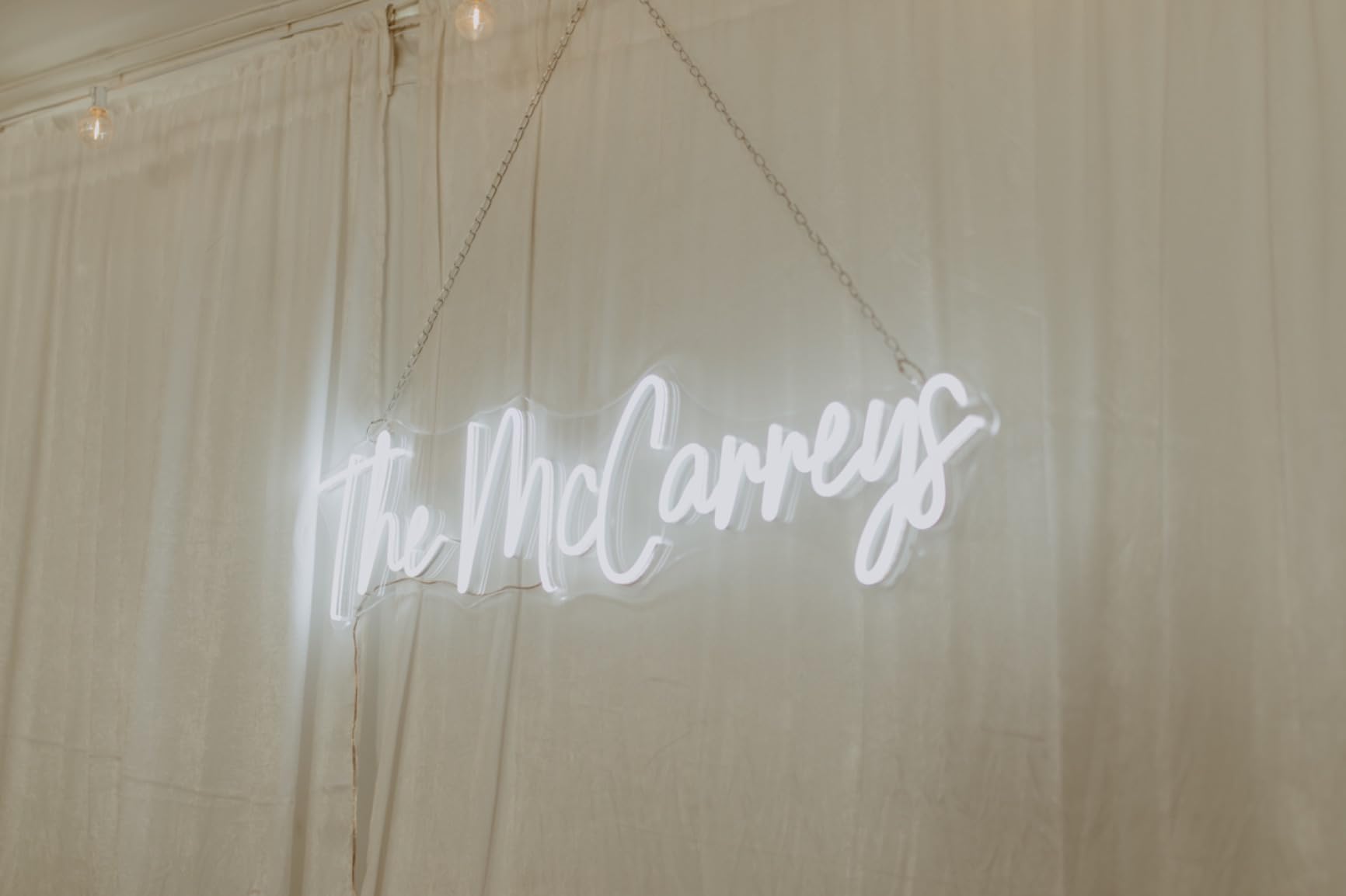 Wedding neon sign install 39