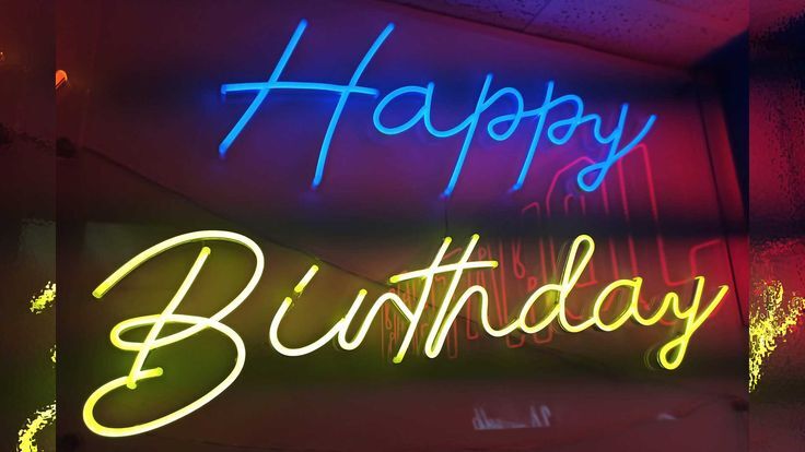 Custom neon birthday sign for party decor