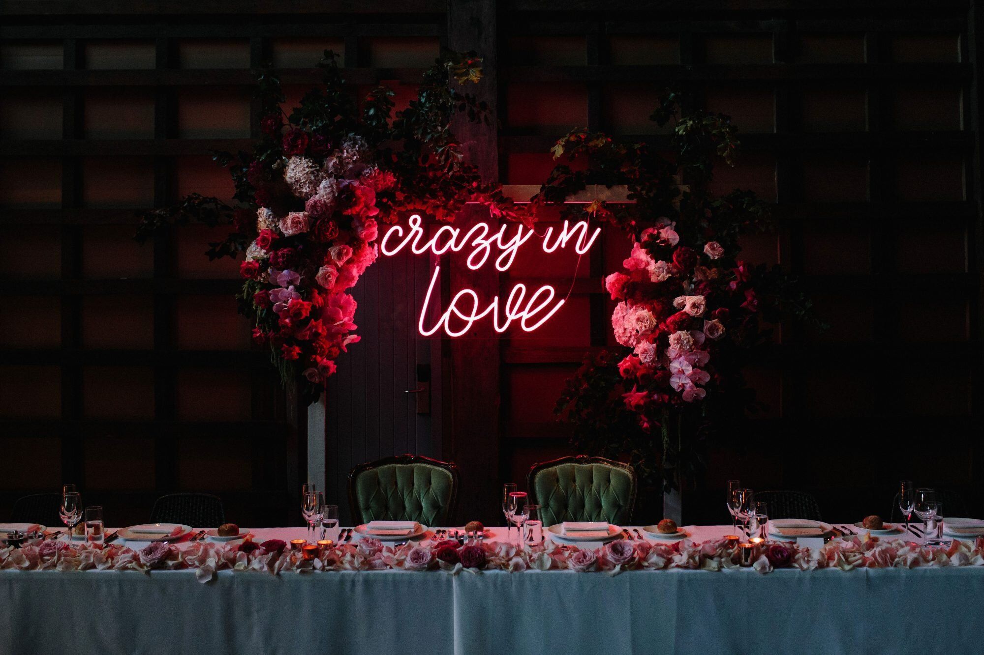 Romantic wedding neon quote