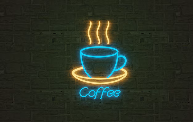 Coffee shop neon sign design for a UK cafe
